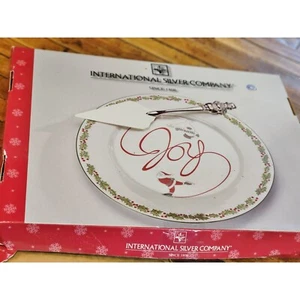 International Silver Company Joy Holiday Plate & Server Set - Picture 1 of 6