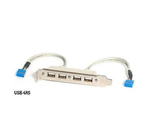4 Port USB 2.0 A Female Slot Plate Adapter, 2X5 Pin Motherboard Connections  - Image 1 of 1