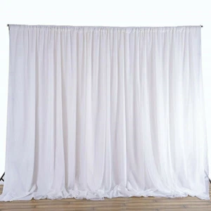 10×20FT Silk Wedding Backdrop Curtain Drape Background Cloth Photo Studio Stage - Picture 1 of 12