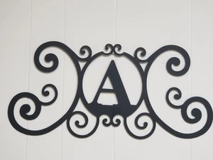 Monograma de hierro letra A decoración de puerta pared placa metal arte inicial 2 mm de espesor - Imagen 1 de 3