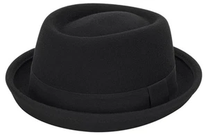 Pork Pie Hat for Men Women, Bowler Church Derby Hat Wool Felt Porkpie Fedora ... - Picture 1 of 7
