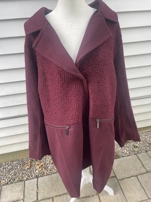 Avenue  Burgundy Jacket Coat , Size  4X - Image 1 of 4