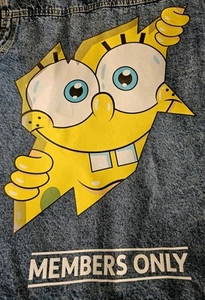 Members Only Nickelodeon SpongeBob Denim Jean Jacket Size Small New - Picture 1 of 8