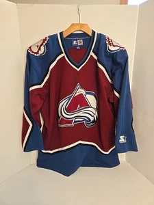 Maglia hockey grande vintage anni 90 NHL Colorado Avalanche Starter - Foto 1 di 10