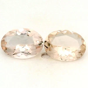 1.17Ct 2 PCS UNTREATED LIGHT PEACH PINK MORGANITE GEMSTONE FROM BRAZIL - Picture 1 of 1