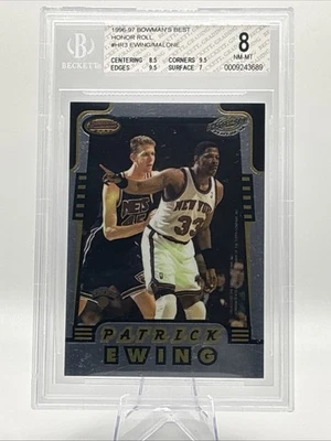 1996-97 Bowman's Best Honor Roll Patrick Ewing Karl Malone #HR3 BGS 8 HOF - Image 1 of 2