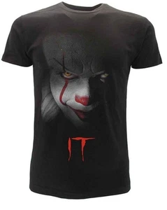 CLOWN IT T-Shirt Maglietta Nera Faccia del Clown Stephen King Film 2017 - Picture 1 of 5