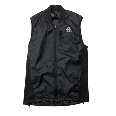 Adidas Vest Men S Small Black Own The Run Reflective Strips Wind-RDY Tech Pocket - Image 1 of 4