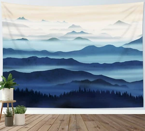 Mountain Forest Tapestry Natural Scenery Wall Hanging For Bedroom Living Room - Picture 1 of 14