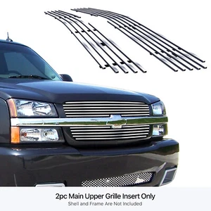 Se adapta a la parrilla de entrada cromada superior Chevy Silverado 1500/2500 2003-2005 inserto - Imagen 1 de 7