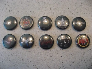 Lote de 10 alfileres de botón de metal pesado pinbacks sobre 7/8"D Slayer Celtic Frost y más - Imagen 1 de 10