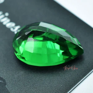 9-10 Ct Natural Garnet Pear Shape Green Certified Loose Gemstone - Picture 1 of 6