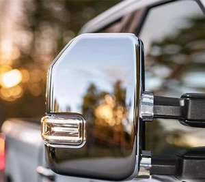 FOR 2017-2021 2022 2023 2024 Ford F250-F550 CHROME Mirror COVERS W/TSH, W/TEMPSH - Picture 1 of 16
