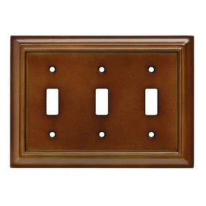 Triple Toggle Wall Plate Triple Switch Plate Architectural Espresso   - Picture 1 of 2