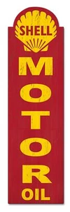SHELL MOTOR OIL CLAM SHELL 30" HEAVY DUTY USA MADE AGED METAL ADVERTISING SIGN - Picture 1 of 1