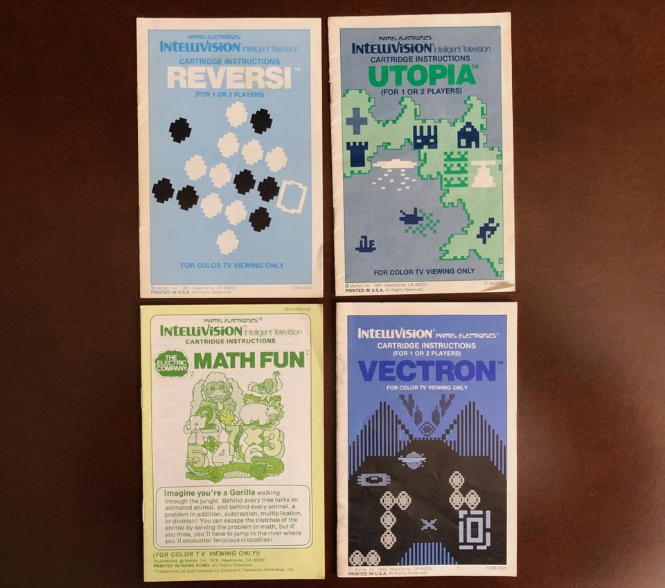 Intellivision Manuals for Arcade, Learning and Strategy Networks from Mattel - Image 1 of 1