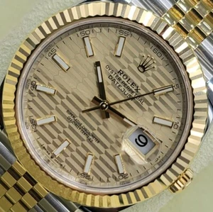 Rolex Datejust Mens 41MM 126333 18K YG & SS Champ Motif Complete W/ Box & Papers - Picture 1 of 16