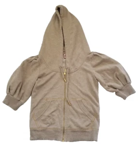 Juicy Couture Gold Sparkle Short Puff Sleeve Size Medium Hoodie Y2K - Picture 1 of 6