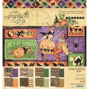 Graphic 45 Charmed 8" x 8" Fall Scrapbook Paper Halloween Scrapbook Paper - Picture 1 of 9