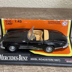 New Ray Mercedes-Benz 300SL Roadster Black Model Car - Picture 1 of 6