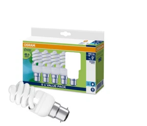 Osram 15W Daylight MINI TWIST Energy Saver GLOBES BAYONET 5 Pack FREE SHIP - Picture 1 of 2