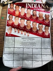 VINTAGE 1997 - 1998 Indiana University Hoosiers Basketball Schedule Poster! WOW - Picture 1 of 5
