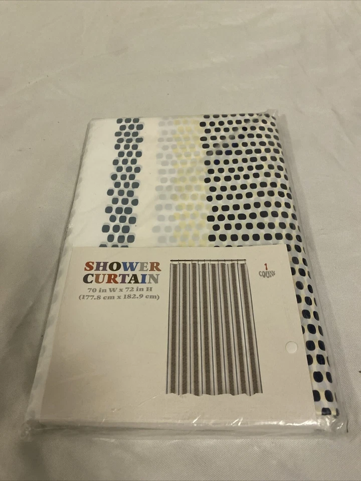 ANKYO Shower Curtain 70 inches White Yellow Black Water Repellent Material