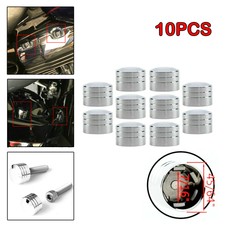 10X CNC Aluminum Chrome Head Bolt Covers 7/16" Push-On Topper Nut Cap For Harley