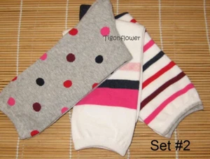 GAP SOCKS 3 Paar Damen CREW Socken gepunktet gestreift weiß grau Set #2 ONE SIZE - Bild 1 von 3