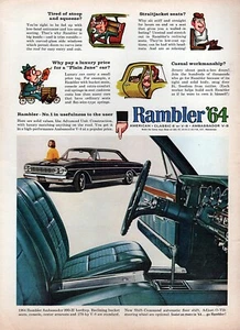 1964 Rambler Ambassador 900 H Coupe Original Farbdruck Anzeige - Bild 1 von 1