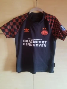 New PSV EINDHOVEN FC umbro Youth YM Black Orange Trim Short Sleeve Away Shirt - Picture 1 of 10