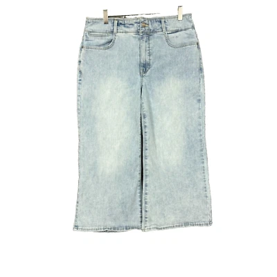 NYDJ Jeans Womens 10 Blue Light Wash Wide Leg Crop Lift Tuck Tech Cool Embrace - Image 1 of 4