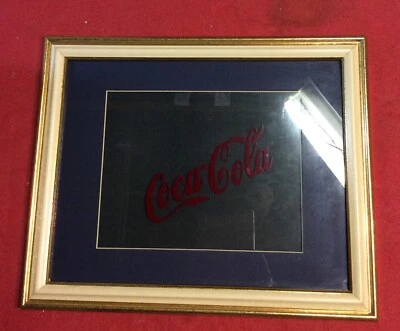 Vintage Coca Cola Wooden Framed 11” X 14” Gold Color - Image 1 of 4