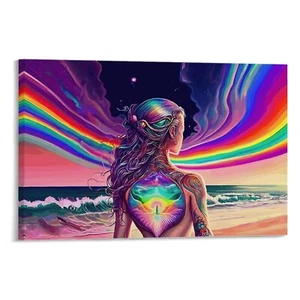 Rainbow Beach Goddess Urban Landscape Beaches Scenery Canvas Poster - Picture 1 of 13