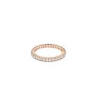 SWAROVSKI Vittore Ring Round Cut Clear Crystals Rose Gold-Tone Finish US Size...