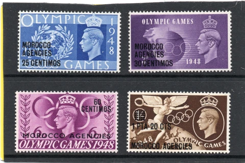 Morocco Agencies, Spanish, GV1 1948 Olympic Games set sg 178-81 VLH.Mint Cover