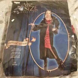 Vintage Gothic Plus Size 2x, Black & Red Stretchy Velvet Halloween Costume - Picture 1 of 2