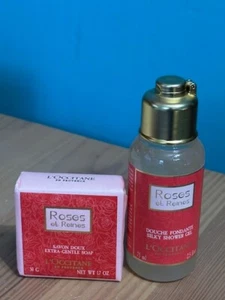 NEW L'OCCITANE ROSES ET REINES SILKY SHOWER GEL 2.5 OZ & XTRA GENTLE SOAP 1.7 OZ - Picture 1 of 6