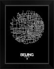 Beijing Street Map Black Black Framed Wall Art Print, Map Home Decor