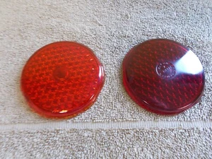 VGT NOS 1932-33 PLYMOUTH RED GLASS TAIL LIGHT LENS # 2083 RUBY SET-2 PAIR - Bild 1 von 8