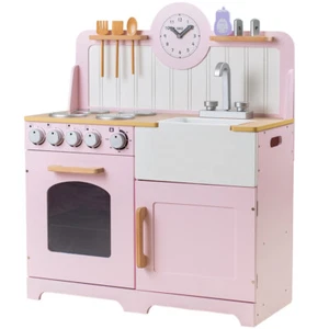 Cocina Tidlo de madera rosa Country Play, cuenta con horno y vitrocerámica con fregadero Belfast - Imagen 1 de 4