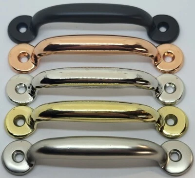 Solid Brass Cabinet Pull copper black nickeL brass brushed polished handle fancy - Image 1 of 4