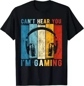 Can't Hear You I'm Gaming Funny Gamer T-Shirt - Picture 1 of 2