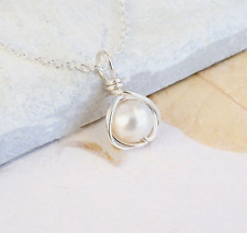 Pearl Pendant Sterling Silver Handmade Charm, June Birthstone Gift Wrapped