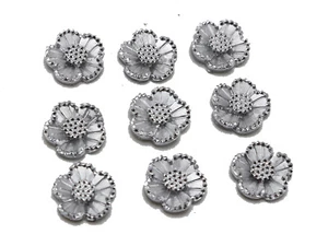 200 piezas cabujones de flores plateados con respaldo plano acrílico punteado estrás 11 mm - Imagen 1 de 7