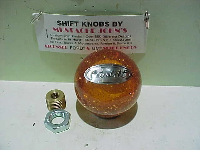 Peterbilt Años 60 - 70 Retro Brillo 2" Perilla de Cambio Personalizada, Logo Plateado (Ámbar) Foto 1 de 1