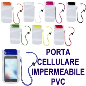 CUSTODIA RESISTENTE ACQUA PORTAOGGETTI CELLULARE PVC IMPERMEABILE MARE SPIAGGIA - Picture 1 of 9
