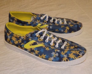 Boast Tretorn Herren Nylitblau Cannabis 'Camo-Leaf' Sneaker Gr. 10/441⁄2 Neu ohne Etikett - Bild 1 von 12