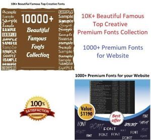 2 in 1 10K+ Beautiful Famous Creative Fonts  & 1000+ Premium Fonts for Website