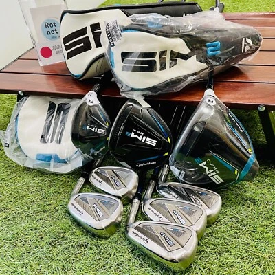 Taylormade Sim2 Max NEW 1w  4ut Used 3w Iron 6789P 8PCS All R Flex RH Golf Club - Image 1 of 4
